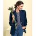 Appleseeds Women's Classic Wool Blazer - Blue - 14P - Petite