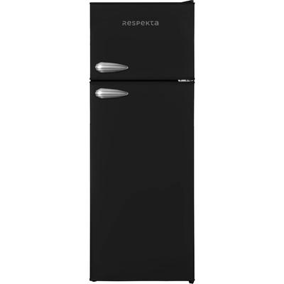 Kühlschrank freistehend 171 Liter 4 Gefrierfach Retro 144 cm schwarz Respekta Image