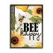 Stupell Industries Bee Happy Sunflower Insect in Yellow | 20 H x 16 W x 1.5 D in | Wayfair ak-666_fr_16x20