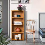 Red Barrel Studio® Rayon from Bamboo Narrow Bookshelf Storage Floor Shelves Bookcase Metal in Brown | 40 H x 16 W x 12 D in | Wayfair