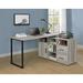 17 Stories Mensura Reversible L-Shape Desk Wood in Gray/Black | 30 H x 59 W x 47.25 D in | Wayfair 5040250A0BF94651B03A097864BA2C11