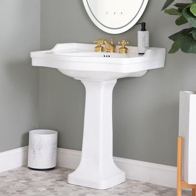 Randolph Morris White 30 Inch Victorian Pedestal Sink RMM070-8