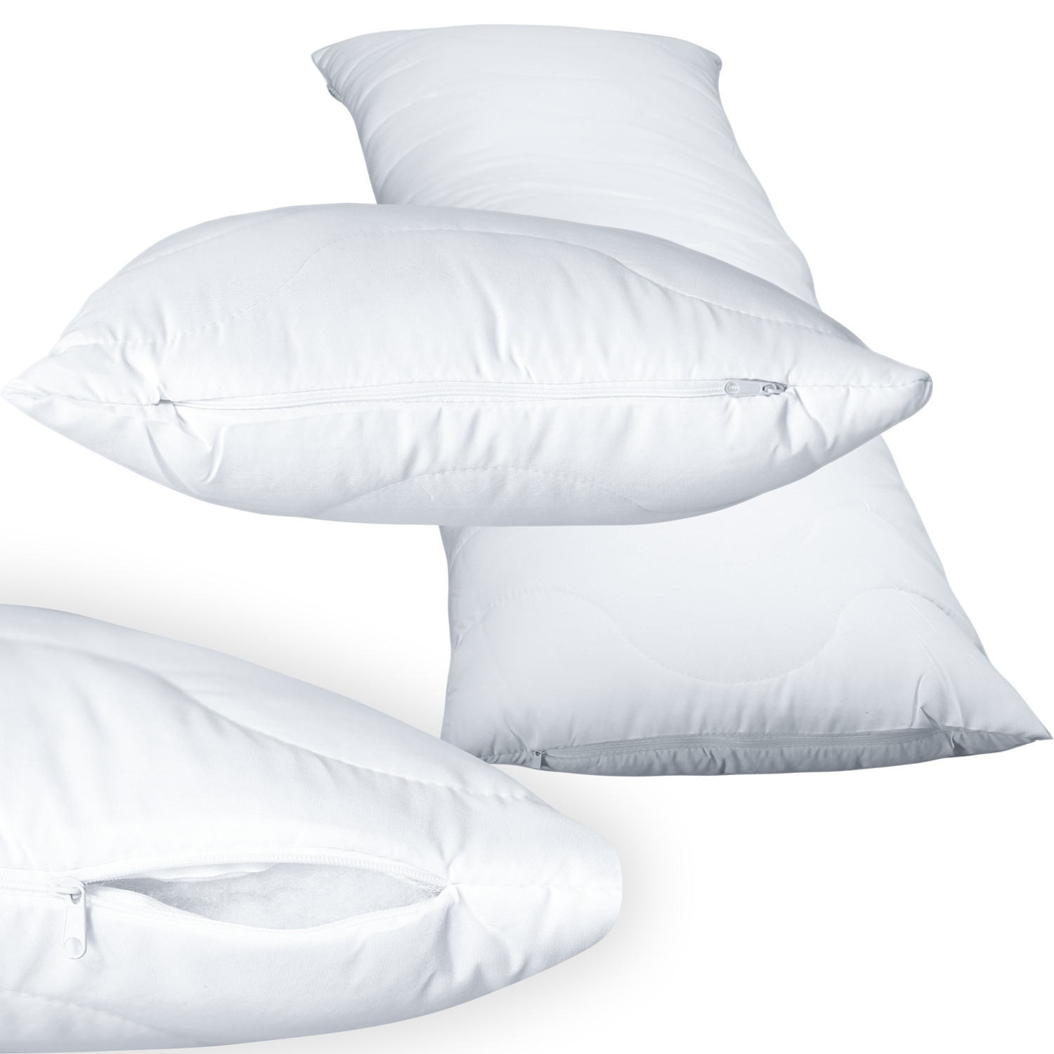 EXKLUSIV HEIMTEXTIL 2 Kissenbezüge inkl. Füllkissen Seitenschläferkissen Stillkissen 40 x 145 cm Schwarz Image