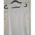 Columbia Tops | Columbia Womens White Tank With Lace Detail Top | Color: White | Size: M