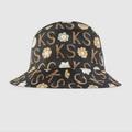 Gucci Accessories | Authentic Gucci Ken Scott Print Monogram Canvas Bucket Hat In Black | Color: Black | Size: S