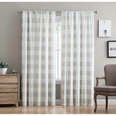 Everyday Buffalo Plaid Drapes by Truly Soft in Khaki