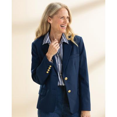 Appleseeds Women's Classic Wool Blazer - Blue - 16 - Misses