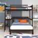 Harriet Bee Doloros Twin Over Full Wooden L-Shaped Bunk Bed w/ Built-In-Desk, Size 71.0 H x 77.0 W x 78.0 D in | Wayfair