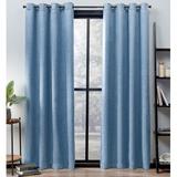 Amalgamated Textiles Kochi Light Filtering Linen Blend Grommet Top Curtain Panel Pair Polyester in Green/Blue | 96 H x 52 W in | Wayfair