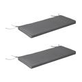 Coussins de banc de jardin déhoussables - lot de 2 - polyester gris