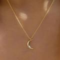 Anthropologie Jewelry | 3/$30 New! Moon Necklace Dainty Charm Pretty Celestial | Color: Gold/Red/Silver | Size: Gold