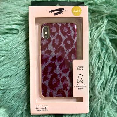 Kate Spade Accessories | Kate Spade Animal Print Glitter Sparkle Purple Silver Leopard I-Phone Case Xs/X | Color: Purple/Silver | Size: Iphone Xs/X