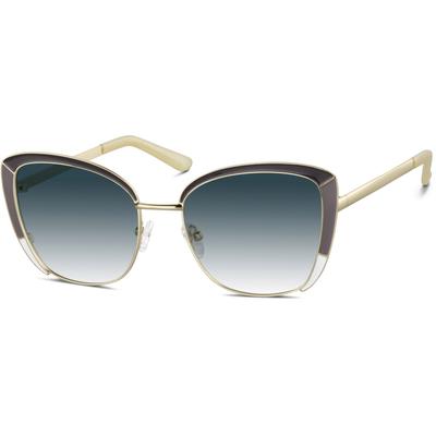 Zenni Women's Vintage Cat-Eye Rx Sunglasses Oreo Stainless Steel Full Rim Frame