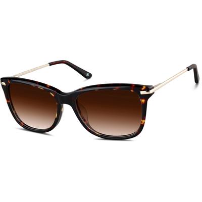 Zenni Women's Square Rx Sunglasses Tortoiseshell Mixed Full Rim Frame