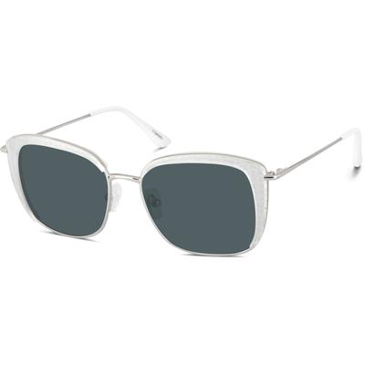 Zenni Women's Square Rx Sunglasses Frost Mixed Full Rim Frame