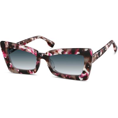 Zenni Women's Bold Geometric Rx Sunglasses Downtown Plastic Full Rim Frame
