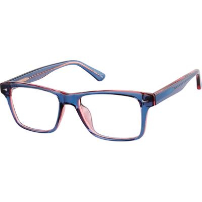 Zenni Classic Square Glasses Midnight Blue Plastic Full Rim Frame