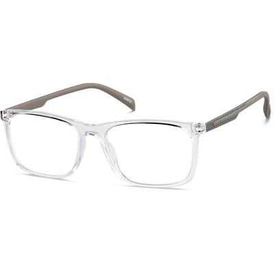 Zenni Men's Rectangle Prescription Glasses Clear Carbon Fiber Full Rim Frame
