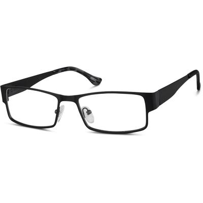 Zenni Rectangle Glasses Black Stainless Steel Full Rim Frame