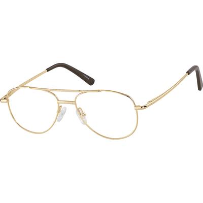 Zenni Retro Aviator Glasses Gold Stainless Steel Full Rim Frame