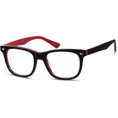 Zenni Square Glasses Black Plastic Full Rim Frame