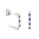 Miore half hoop diamond and sapphire earrings in 9 kt 375 white gold 8 brilliant diamonds 0.12 carat with 8 natural blue sapphires 0.15 carat, ear cuff post with butterfly