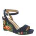 J. Renee Vaani Wedge Sandal - Womens 10 Blue Sandal Medium