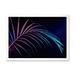 East Urban Home Abstract Tropical Leaf In Pink & Blue On Black - Tropical Canvas Wall Art Print Plastic | 34 H x 44 W x 1.5 D in | Wayfair