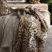 Lili Alessandra Leopard Faux Fur Throw Faux Fur in Black/Brown | 98 H x 42 W in | Wayfair LT10005CT