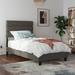 Latitude Run® Peyton Bed w/ Usb Port & Adjustable Height Headboard Upholstered/Metal/Linen in Black | 45 H x 43 W x 78.5 D in | Wayfair