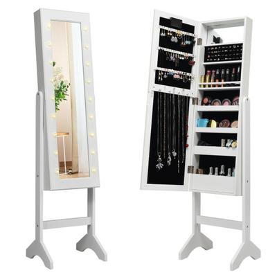 Costway Mirrored Jewelry Cabinet Armoire Organizer...