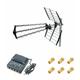 ME - Kit Antenne tnt Trinappe Gain 18dB + Amplificateur tnt 4 Sorties + 6 Fiches f