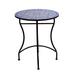 HomeView Design 28" H Round Multicolor Ceramic/Metal Indoor Side Table w/Floral Pattern, Folding Leg, Round Stand