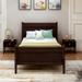 Contemporary Wood Platform Bed Twin Bed Frame Mattress Foundation Sleigh Bed with Headboard/Footboard/Wood Slat Support