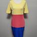 Lularoe Dresses | Lularoe Julia Multicolored Colorblock Sheath Dress Size Medium | Color: Blue/Pink | Size: M