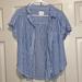 American Eagle Outfitters Tops | American Eagle Striped Button Down Shirt | Color: Blue/White | Size: M