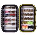 Bassdash Fly Fishing Lures Kit with Box Nymph Beadhead Wet Fishing Dry Flies for Trout Bass Salmon (60pcs barbless trout/grayling flies)