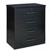 Better Home Products Liz Super Jumbo 4 Drawer Storage Chest Dresser in Black - Better Home Products LD4-LIZ-BLK