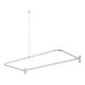 Signature Hardware 54" Brass D-Shaped Shower Rod Enclosure w/ Ceiling Support Brass in Gray | 37.25 H x 54 W x 27 D in | Wayfair 466794