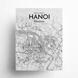 17 Stories Hanoi City Map Graphic Art Paper in Gray/White | 24 H x 18 W x 0.05 D in | Wayfair 21AF902276DB446EB961B73A8003526C