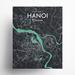 17 Stories Hanoi City Map Graphic Art Paper in Green/Gray | 20 H x 16 W x 0.05 D in | Wayfair 3D6C726B37844A22B0A7DA818AA2078D