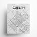 17 Stories Guelph City Map Graphic Art Paper in Gray/White | 24 H x 18 W x 0.05 D in | Wayfair 986FE190D46748DD8914C74A6C810334