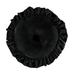 Rosdorf Park Annita Solid Faux Silk Velvet Ruffled Romantic Western 18 inch Round Pillow Polyester/Polyfill in Black | 21 H x 21 W in | Wayfair