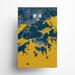 17 Stories Hong Kong (Traditional Chinese) City Map Graphic Art Paper in Blue/Yellow | 17 H x 11 W x 0.05 D in | Wayfair