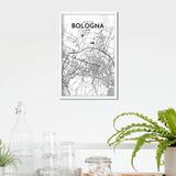 17 Stories Bologna Italy City Map - Unframed Graphic Art Set Paper in White/Black | 17 H x 11 W x 0.05 D in | Wayfair