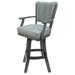 Red Barrel Studio® Classic Counter 26" Solid Wood Bar Stool - Northwest Elk Wood/Upholstered in Gray | 48 H x 19.5 W x 19 D in | Wayfair