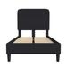 Lark Manor™ Aluino Platform Bed w/ Headboard w/ Rounded Edges - No Box Spring Needed Upholstered/Polyester in Gray/Black | Wayfair