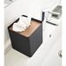 Yamazaki Home Square Reusable Tissue Box Cover Metal Container Case w/ Natural Wooden Lid, Steel Wood in Black | 6.1 H x 5.12 W x 5.12 D in | Wayfair