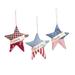 Patriotic Cottage Star July 4th Ornaments - Set of 3