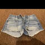 American Eagle Outfitters Shorts | Euc Women’s Sz 0 American Eagle Outfitter Denim Blue Jean Distressed Shorts | Color: Blue | Size: 0